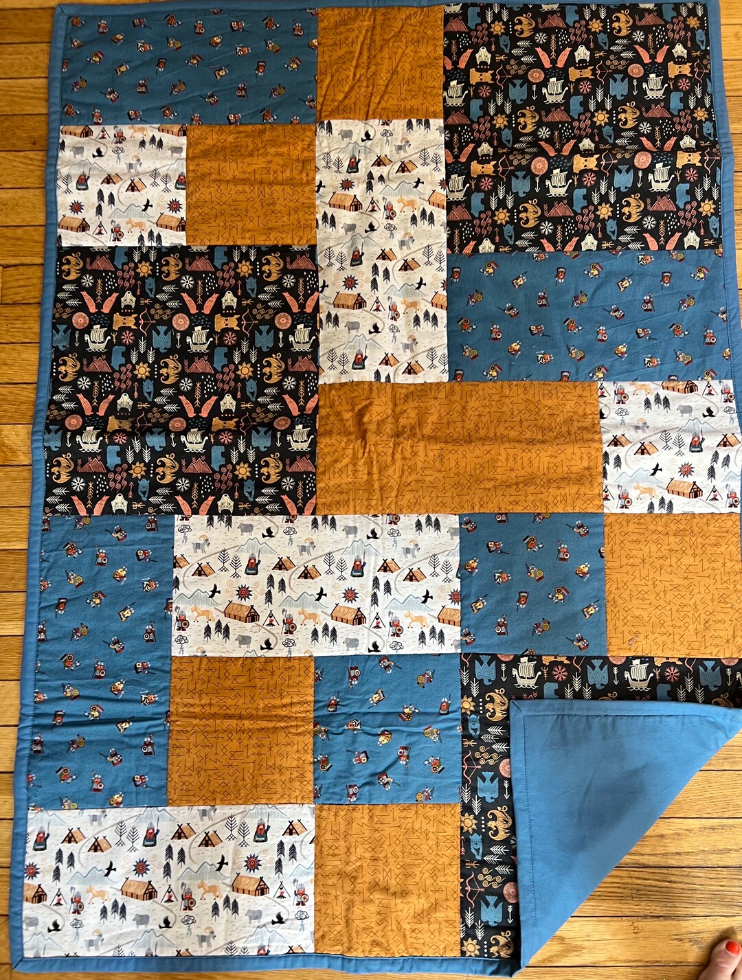 Viking Quilt Rune Quilt Kids Quilt Baby Gift Boys Gift Etsy