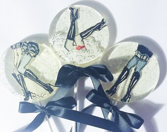 3 Champagne John Willie Marzipan Fetish Boot Wedding Birthday Party Celebration Favors Lollipops