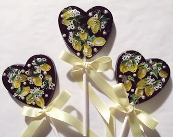 3 Painted Lemons Natural Lemon Lollipops