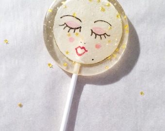 One Vintage Paper Moon Marshmallow Lollipop