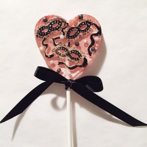 3 Valentines Masquerade Cherry Rose Celebration Luxe Wedding Valentines Day Party Favors Lollipops image 3