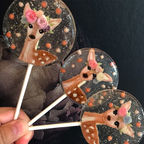 3 sucettes en forme de couronne florale pour cadeau de mariage