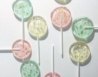 3 Fluttering 24k Edible Gold Leaf Luxe Wedding Party Favors Celebration Lollipops