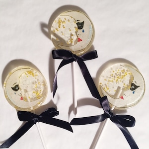3 Masquerade Moon  Cotton Candy Celestial Wedding Party Favors Birthday Halloween Lollipops