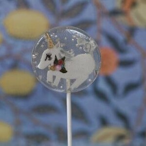 3 Enchanted Unicorn Holiday Wedding Party Favors Lollipops image 4