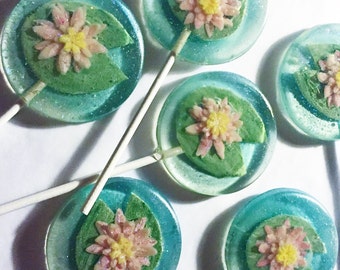 3 Lilies of Giverny Lollipops