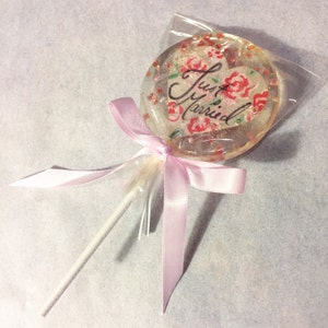 3 Natural Rose Flavored Bespoke Hand Painted Roses Valentines Day Wedding Party Favors Lollipops image 4