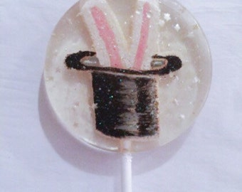 3 Bavarian Cream Flavored Magical Marzipan Top Hats And Bunny Lollipops