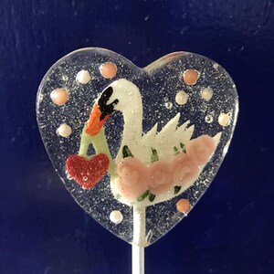 3 Swans of Love Vintage Valentine Wedding Favors Lollipops image 3