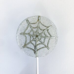 3 Sparkling Spiderweb Halloween Wedding Favors Lollipops image 3