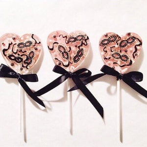 3 Valentines Masquerade Cherry Rose Celebration Luxe Wedding Valentines Day Party Favors Lollipops image 4