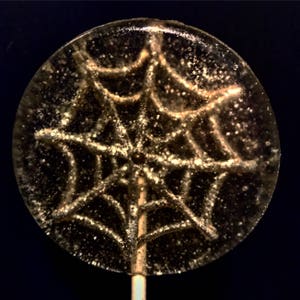 3 Sparkling Spiderweb Halloween Wedding Favors Lollipops image 2