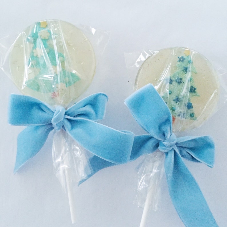 3 Natural Peppermint Flavored Sparkly Vintage Christmas Tree Holiday Festive Celebration Lollipops image 3