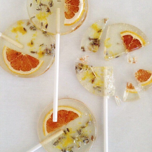 3 Natural Lemon And Lavender Lollipops