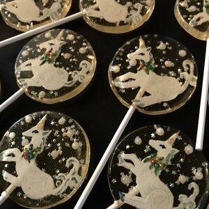 3 Enchanted Unicorn Holiday Wedding Party Favors Lollipops image 5