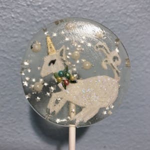 3 Enchanted Unicorn Holiday Wedding Party Favors Lollipops image 2