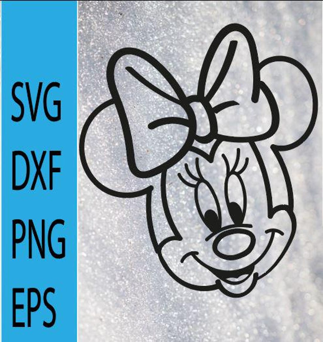 Minnie Mouse Svg, Png Minnie Gold Outline, Cabeza De Minnie, Cricut Cut ...