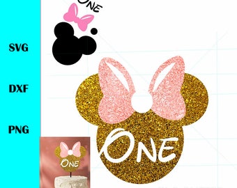 minnie mouse gold  topper svg, topper, sublimation etc