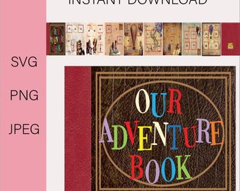Adventure book up STICKERS to print ,our adventure book up stickers , svg , dxf file