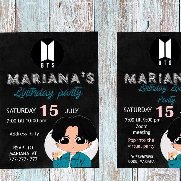 Kpop Birthday Invitation Etsy Hong Kong