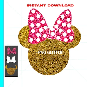 cabeza de ratón minnie con arco svg, lazo de punto minnie para cortar, descarga instantánea