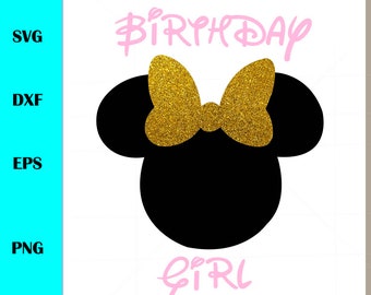 Minnie mouse HEAD svg, Png minnie gold glitter, cabeza de minnie, Cricut Cut File, Silhouette Cut File - Descarga instantánea