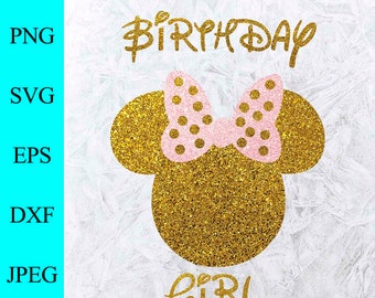 Minnie mouse svg, Png minnie gold glitter, cabeza de minnie, Cricut Cut File, Silhouette Cut File - Descarga instantánea
