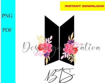 Bts  flowers sublimation  + Png bts  + Pdf + JPEG- Instant Download, Aesthetic bts