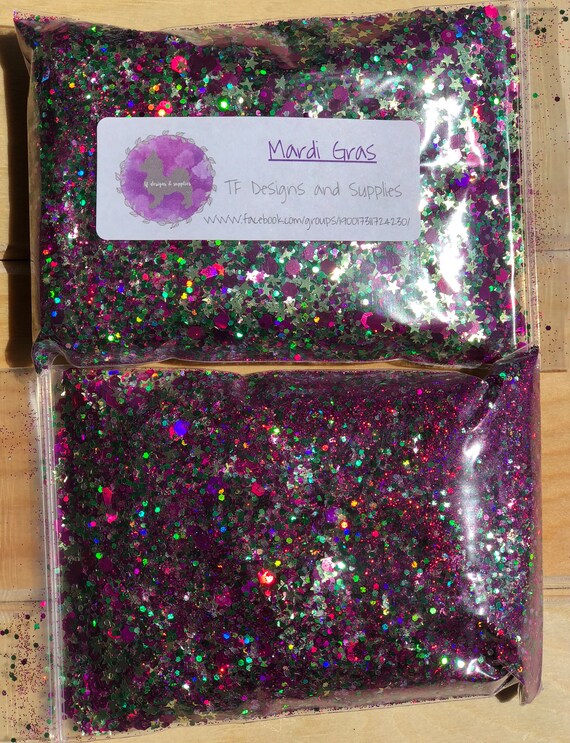 mardi gras glitter tumbler