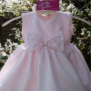 Soft Pink Satin Baby Dress