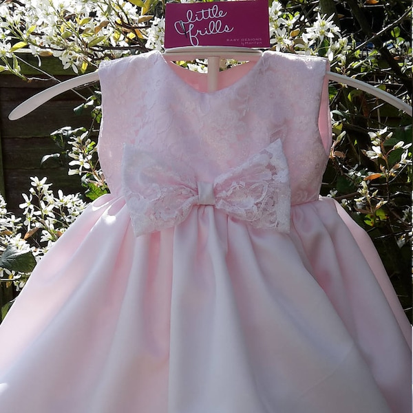 Soft Pink Satin Baby Dress