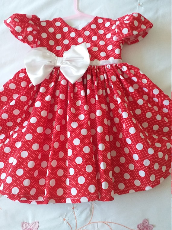 Red with White Spot Baby Dress
