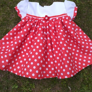 Red Spot With White Yoke Baby Dress image 5