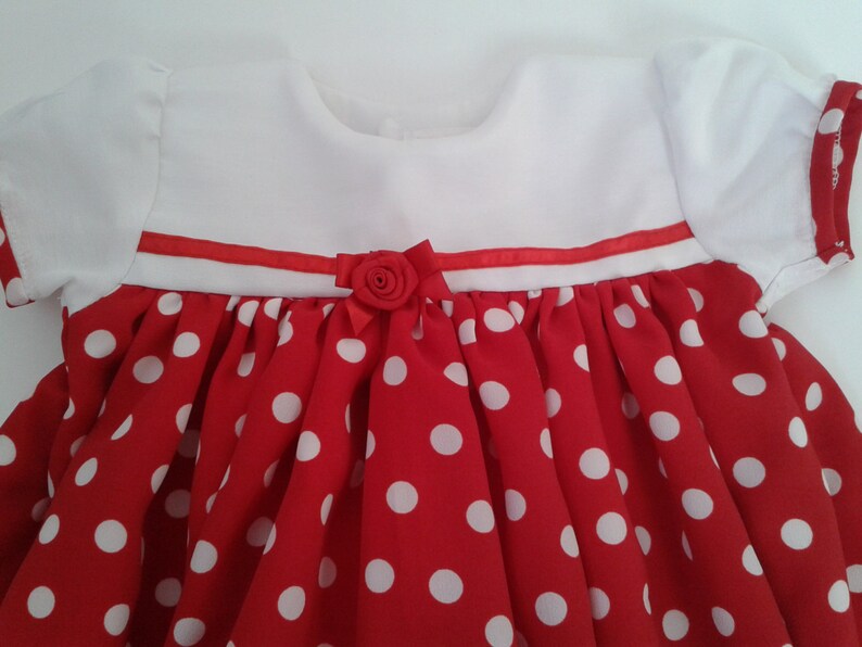 Red Spot With White Yoke Baby Dress image 2