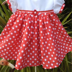 Red Spot With White Yoke Baby Dress image 3