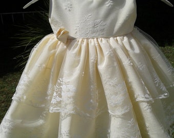 Lemon Sorbet - Silky Party / Bridesmaid Dress. Only 1 left size 3-6mths