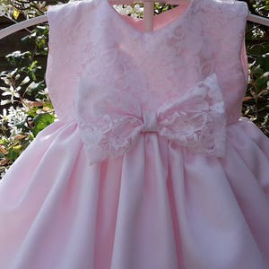 Soft Pink Satin Baby Dress - Etsy