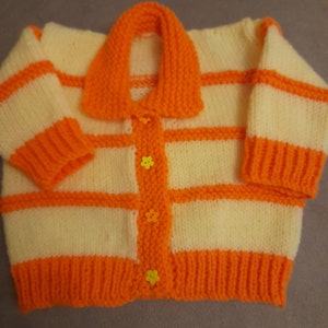 Zitrone und Orange Baby Strickjacke Bild 1