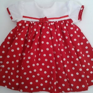 Red Spot With White Yoke Baby Dress