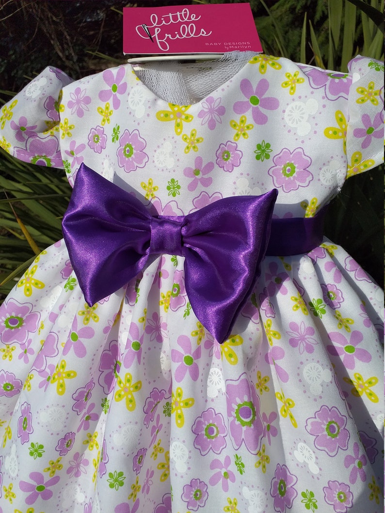 Purple Bow Baby Dress image 3