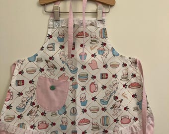 Tea Party Apron, Child's pretend play, Cooking and Craft Apron