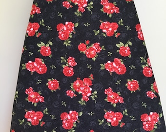 Red Floral Ironing Board Cover. Standard Board. 15 x 54 inches. Fitted