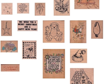 Vintage Christmas Rubber Stamp Collection