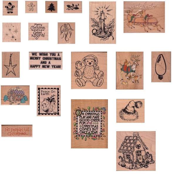 Vintage Christmas Rubber Stamp Collection