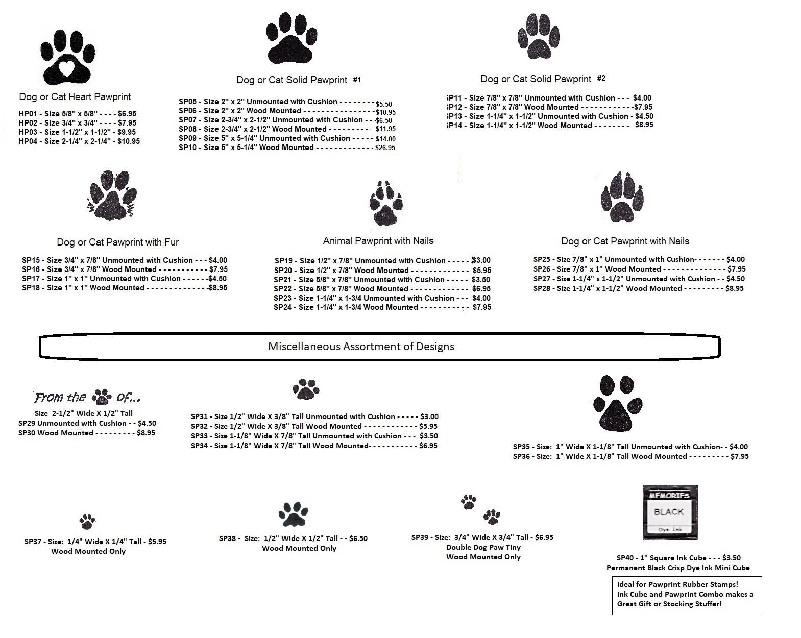 Mini Rubber Stamp - Paw Print – Shop Sweet Lulu