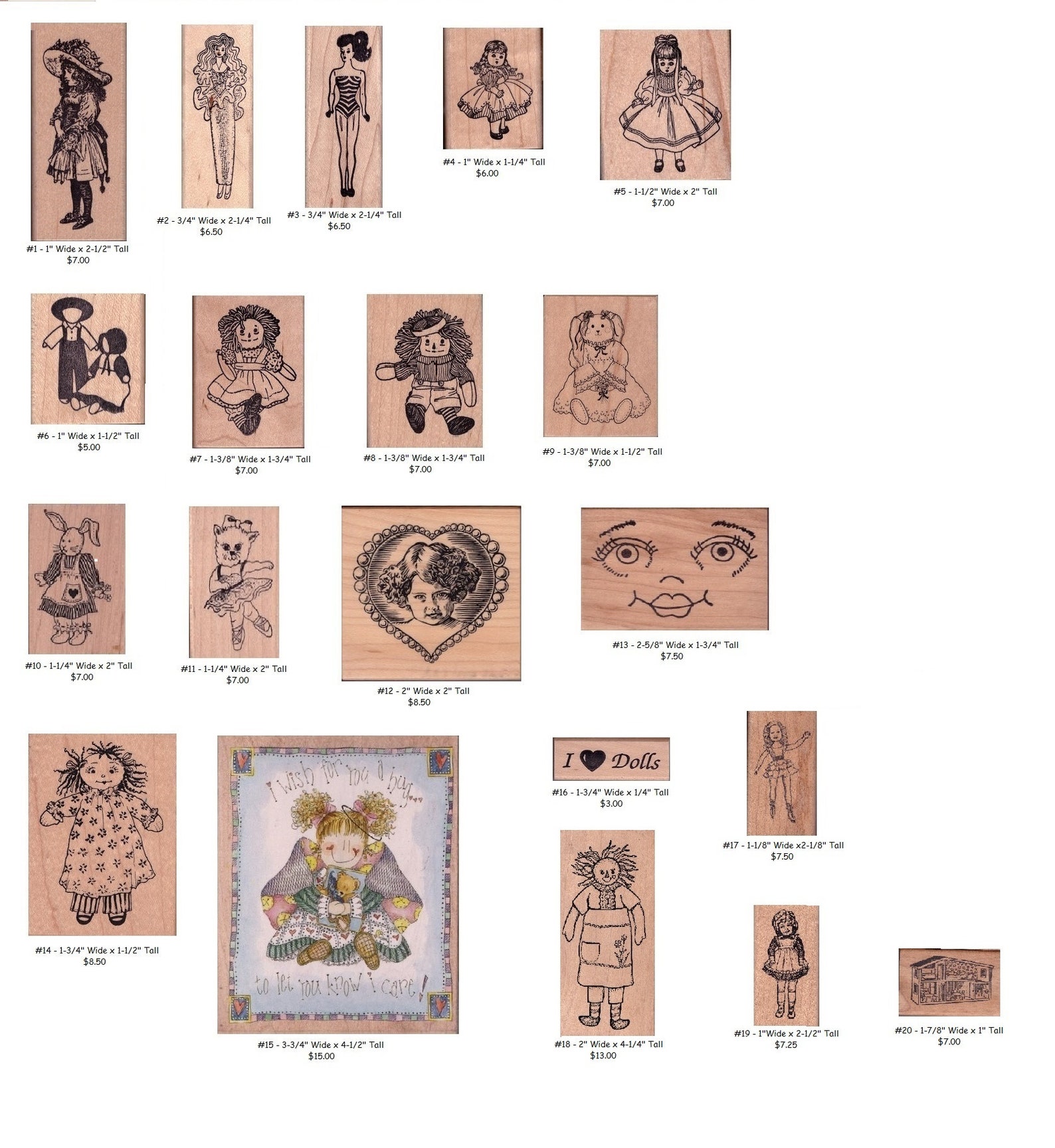 Vintage Doll Rubber Stamp Collection Etsy