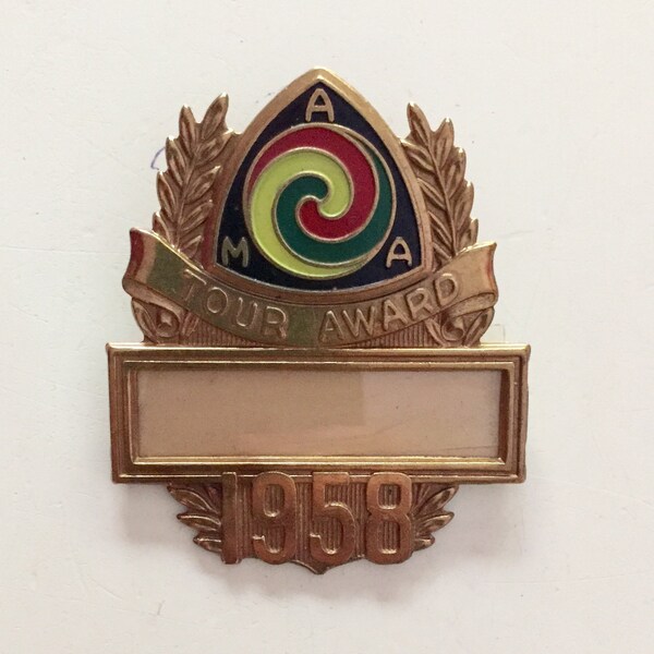 Vintage American Motorcycle Association Pin, 1958 AMA Gypsy Tour Pin