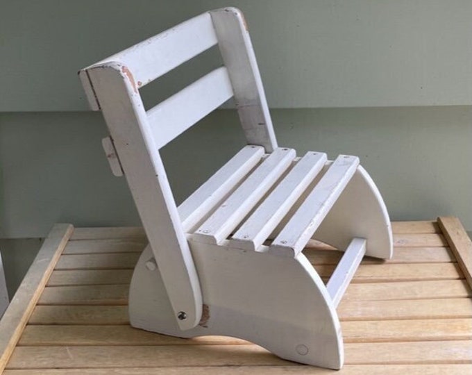 Vintage Child's Chair and Step Stool Combination Etsy