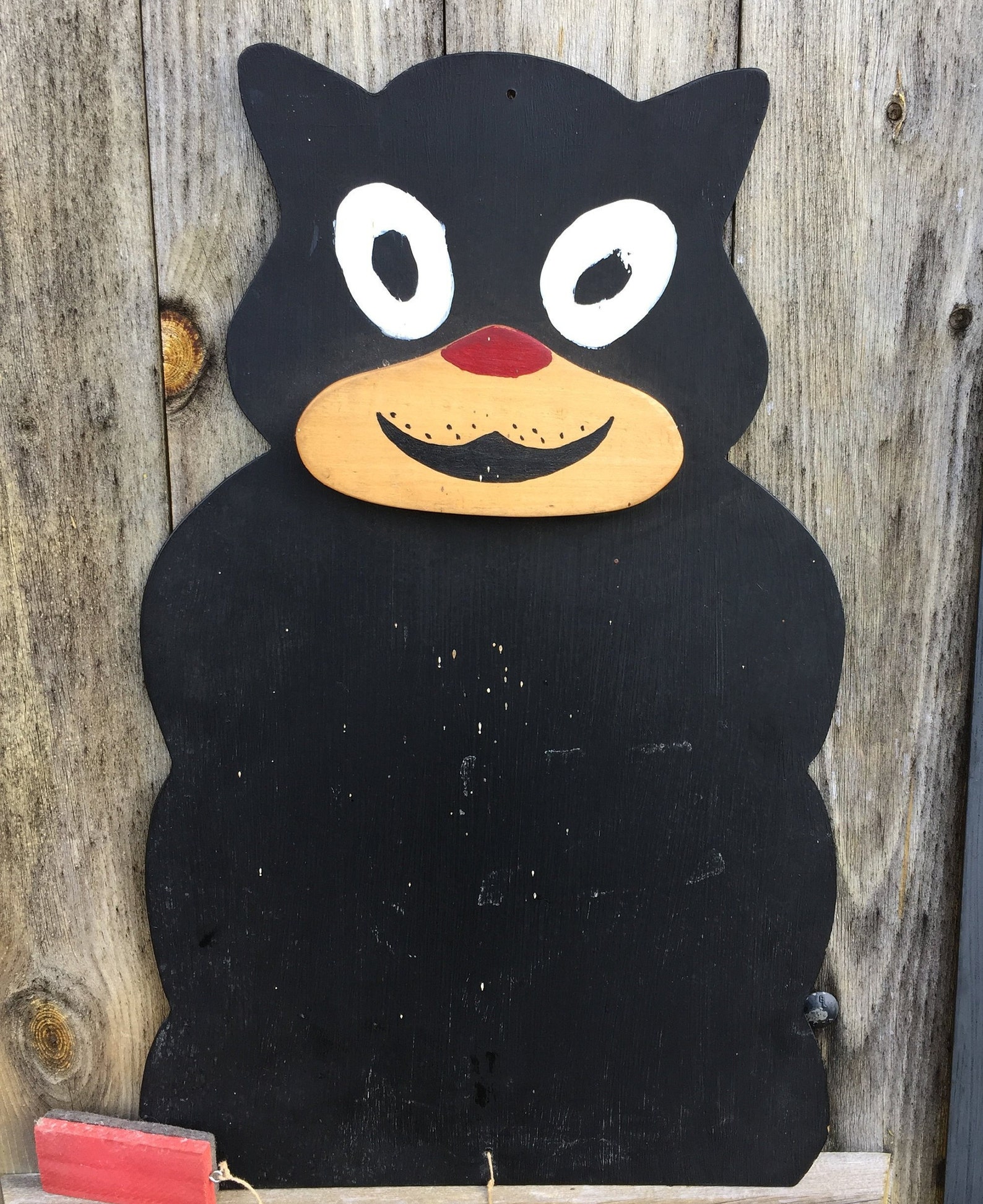 Cat Shaped Chalkboard Vintage Homemade Chalkboard Etsy