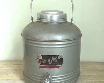 Vintage Hot And Cold Therma A Jug, Metal Picnic Jug, Knapp Monarch And Company